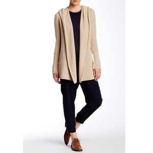 Vince Hooded Shawl Collar Wool Blend Cardigan